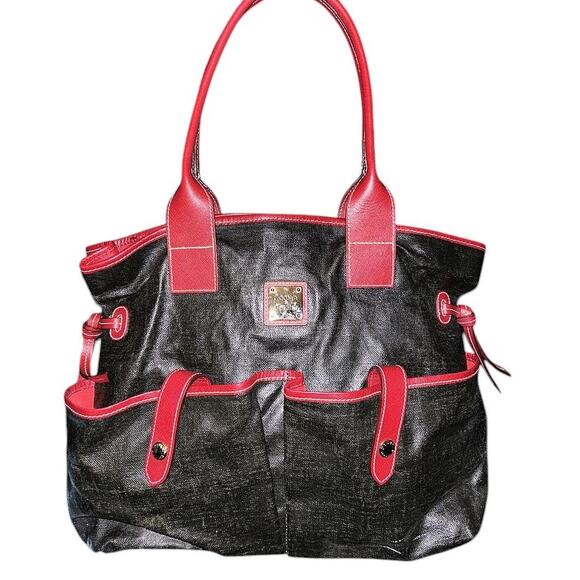 Dooney & Bourke PVC Red & Black Satchel K8192265 - Picture 1 of 9